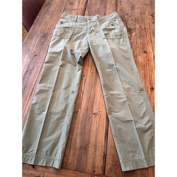 Marmot Women’s Pants Size 10 Green Roll Up Tab Hiking Light Weight - Picture 1 of 16